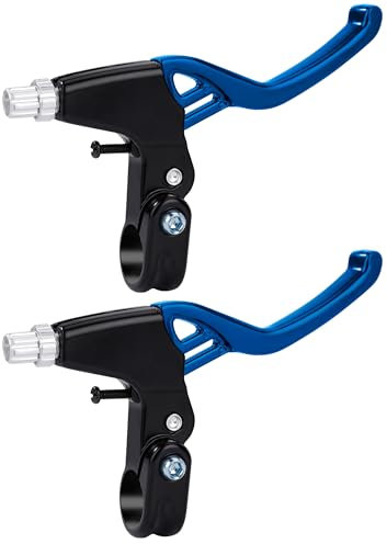 QIMEI-SHOP Fahrrad Bremshebel Mountainbike Bremshebel für 22 mm Durchmesser Lenker Alle Aluminiumlegierung Fahrradbremse Handbremse Hebel für Rennräder MTB BMX 1 Para Blau