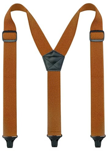 JEMYGINS Herren Outdoor Hosenträger Y-Typ längenverstellbar mit robusten Kunststoffschnallen braun
