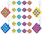 MEYAGOT Tic Tac Toe Jeu de 24 porte-clés Tic Tac Toe Porte-clés pour enfants Tic Tac Toe en plastique Pendentif pour mini sac à dos d'anniversaire garçon fille, conforme aux images, 4.7*5*1cm