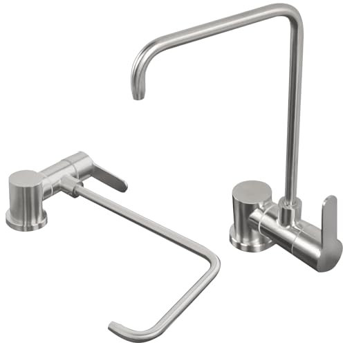 DMOZMSY Pieghevole Rubinetto Osmosi Inversa Rubinetto Singolo Per Acqua Fredda Rubinetto Depuratore Sottofinestra Rubinetto 1 Via(Nichel Spazzolato)