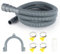 Tubo di scarico per lavatrice, 2 m, universale, per lavastoviglie, flessibile, per lavatrice, con 1 supporto ad arco a U, 4 fascette stringitubo