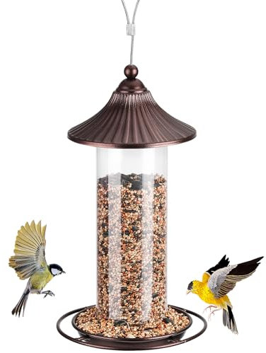 Mangiatoia per Uccellini - Selvatici da appendere, 0.8 lbs Uccelli Mangiatoia al Balcone Resistente Alle Intemperie, Appeso Impermeabile per esterni/giardino, semi di girasole