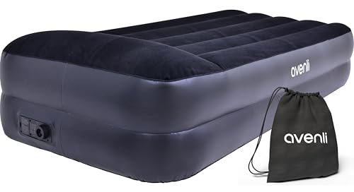 AVENLI selbstaufblasende Luftmatratze 195 x 96 x 46 cm – Komfortables Luftbett für 1 Person mit integrierter Elektropumpe – Robustes Gästebett für Zuhause, Camping & Reisen – Schnell & platzsparend