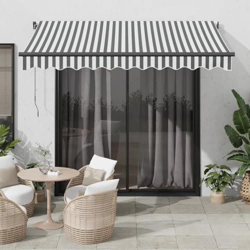Xichuzi Markise Automatisch Anthrazit und Weiß 300x250 cm, Sichtschutz Terrasse, Windschutz Balkon, Vertikalmarkise, Balkon Seitensichtschutz, Balkon Sonnenschutz - 3310225