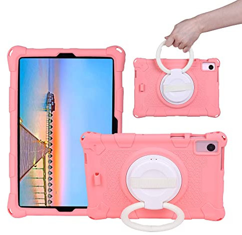 Tablet-Schutzhülle für Kinder, kompatibel mit Lenovo Tab M10 FHD Plus (2. Generation) TB-X606F 26,2 cm (10,3 Zoll), weiches Silikon, leicht, mit Handschlaufe, Schultergurt, drehbarer Ständer, Schutz