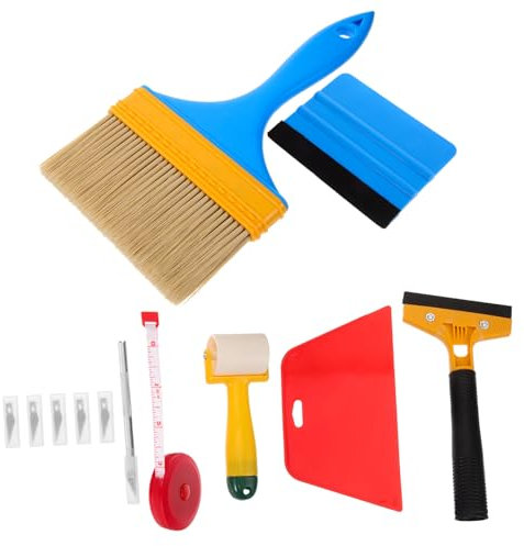 DOITOOL 12stücke Teiliges Vinylfolie Applikationskit Mit Rakel Nahtroller Für Blasenfreiheit Ecken Und Kanten Vielseitig Einsetzbar Für Tapeten Und Fenstermembran Geeignet Für Profis Und h