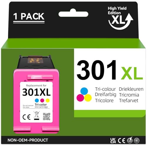 Oeggoink 301 XL Farbe Druckerpatronen - Kompatibel für HP 301 XL Farbe | Für HP Envy 4500 5530 | Für HP DeskJet 2540 1510 | Für HP OfficeJet 4630 2620 (1 Pack)