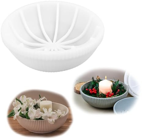 Silikonformen Gießformen Schale für Bowl, Rund Tablett Gießformen Silikon Schalen, Epoxidharz Silikonformen zur Herstellung von Schüssel, Silikonform Teller für DIY-Projekt,25x8cm (Wellenmuster-Groß)