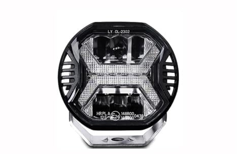 Feux Phares Barre Lumineuse Travail LED 5.75 Pouces Barre Lumineuse Blanche Et Jaune Phares Antibrouillard Conduite Tout-Terrain 4x4 pour Jeep ATV UTV SUV Camion Projecteur Principal(4inch Amber)