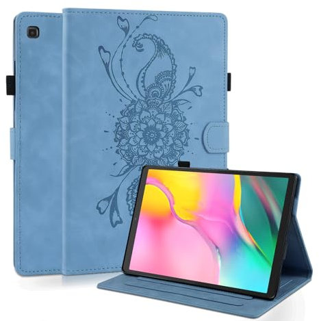 CXTCASE Coque Étui Compatible avec Samsung Galaxy Tab A 10.1 (2019) Tablette,Housse Case Étui en Cuir PU avec Support Fonction pour Samsung Galaxy Tab A 10.1 (2019) SM-T510/T515,Bleu Ciel