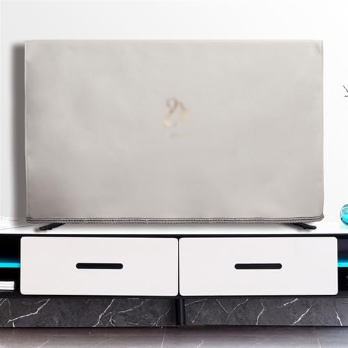 HAJHI Impermeabile Copertura TV per LCD Piatto/Curvo Panno Tecnico Protettori Schermo per TV Antipolvere Antiscivolo per Soggiorno Decorazione(55inches,Bianca)