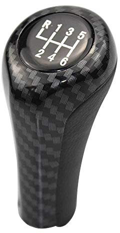 Schaltknauf, Schaltknauf Abdeckung 1Pcs Schaltknauf for BMW 1 3 5 6 Series E46 E53 E60 E61 E63 E65 E81 E82 E83 E87 E90 E91 E92 X1 X3 X5 M Verchromte Matte Kohlenstoff(6 Speed Fibre)