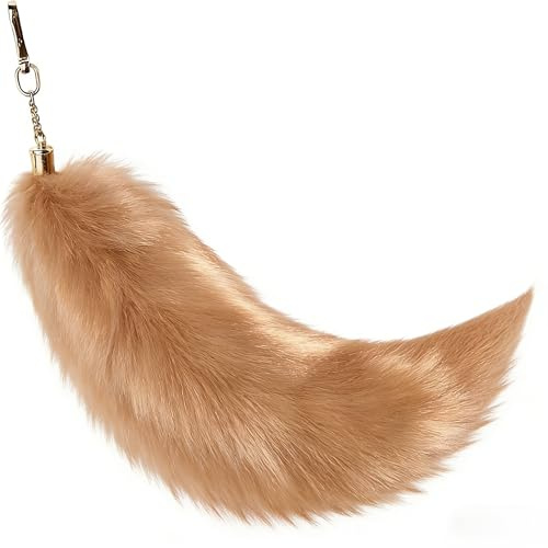 SongBuydn 1 Fuchsschwanz Therian Tail, 40cm Flauschiger Fox Tail Keychain, Fuchsschwanz Anhänger für Cosplay, Fotografie, Taschen und Schlüssel, Ideal als Geschenk für Jugendliche und Erwachsene