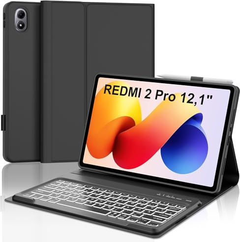Occtingkind Für Redmi Pad 2 Pro 12.1 Tastaturhülle mit Beleuchtung QWERTZ