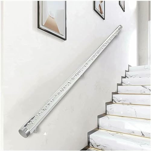 Ringhiera Per Scale Per Montaggio A Parete Con Staffe In Argento, Corrimano A Forma Di Cristallo Per Scale Interne, Corrimano A Bolle Trasparenti, Ringhiera Antiscivolo Per Anziani, Bambini, Disabili
