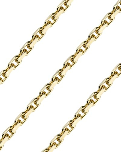 Shafiro Ankerkette 585 Gelbgold 14K | 1.3mm breit 50cm lang | Herren Goldkette