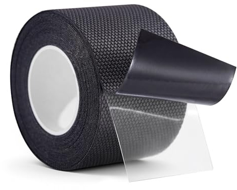 I-EASYDWW Nastro Antiscivolo in Gomma, Grip Tape Non Abrasivo, Forte Adesivo, Resistente all’Acqua, Flessibile e Facile da Tagliare per Maniglie, Attrezzi e Attrezzature, 10 cm x 5 m, Nero
