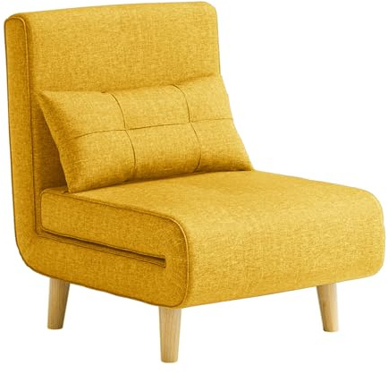 Bealife Relaxsessel, Klappbarer Schlafsessel, Fernsehsessel Relaxsessel mit Liegefunktion, Liegesessel fürs Wohnzimmer, Schlafzimmer (Gelb)