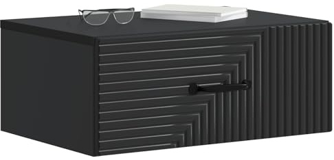 vidaXL Wandmontierter Nachttisch 2 pcs Schwarz 49 x 34,5 x 20 cm, Kompakte Nachttische, Coole Möbel für Dein Schlafzimmer, rechteckig mit viel Platz für Deine Essentials