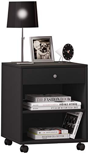 VCM Nachtschrank | Beistelltisch | Nachttisch rollbar | Maße ca. H 54 x B 45 x T 38 cm - Rolda