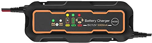 YONII Chargeur de Batterie de Voiture Portable et mainteneur 6v-12v 3A 5A Intelligent au Plomb-Acide 3 étapes Chargeur de Batterie Automatique à Vilebrequin Mini ultrasafe pour Voitures Motos Bateau