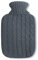 Premium Wärmflasche 1.8 Liter mit schönem weichem Strickbezug mit Zopfmuster, Wärmekissen, Wärmeflasche, Bettflasche, BS1970:2012 zertifiziert, neues Modell (dunkelgrau)