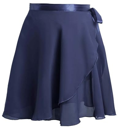 Daydance Ballett-Wickelrock für Mädchen und Damen, Chiffon, für Tanz, Schwarz