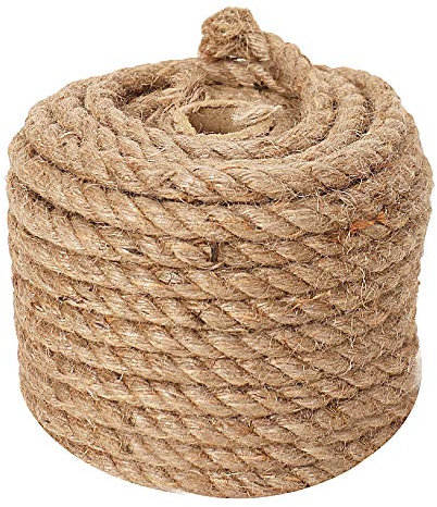 RAJRANG Natural Jute Rope 3 Ply 8mm Thick Twine Cord for Crafting, Gift Wrapping, Home Decor 49 Feet
