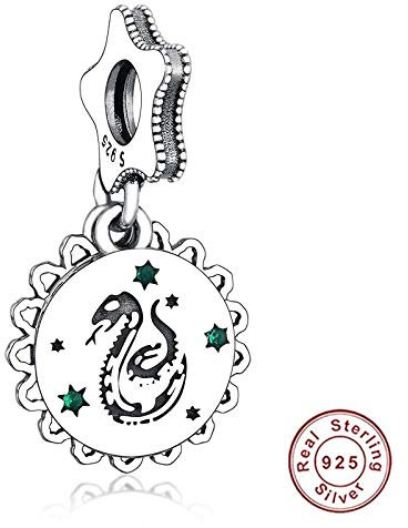 Charm Anhänger,925 Sterling Silber Slytherin Dangle Charm Silber Perlen Passend Für Original Charm Armband Moment Schmuck Für Frauen