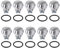 QitinDasen 10Pcs Premium 12mm Rundkopf Momentanen Druckknopfschalter, 2-Poliger Schraubklemme Metall Druckknopfschalter, IP65 Wasserdichter Sperrloser Druckknopfschalter (Silber)