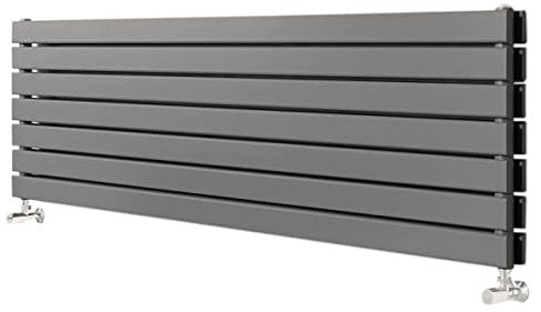 Pinta Horizontal Radiator | Flat Panel Double Column | Central Heating | Living Room Hallway Bathroom Kitchen Radiator | 612 x 1200| Anthracite