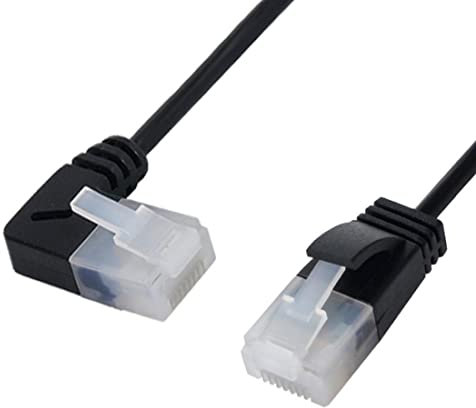 chenyang Câble Ethernet Cat6, câble d'extension réseau RJ45 UTP coudé à 90 degrés pour ordinateur portable, routeur, TV Box, 1 m