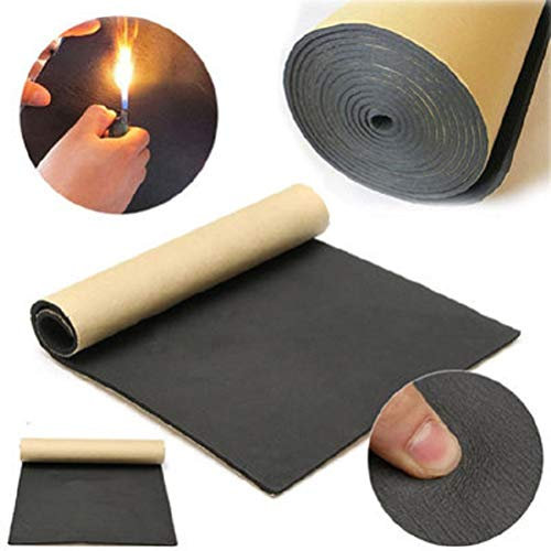 Stecto Tapis en Mousse Isolante, Isolation Acoustique Thermique réfléchissante Haute température, pour Le Moteur/Toit/fenêtre, Tapis Anti-poussière étanche à la poussière, 50 * 200 CM * 6 MM