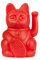 DONKEY Lucky Cat Mini | Red | Japanische Glücksbringer Winkekatze in rot 9,8 cm hoch