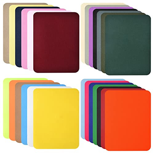 26 Stück Flicken zum Aufbügeln für Kleidung, 12,5 x 9,5cm Kein Nähen Selbstklebender Bügelflicken Baumwolle Flicken Reparatursatz, 26 Farben Rechteck Denim Aufnäher für Jeans Jacken DIY Dekoration