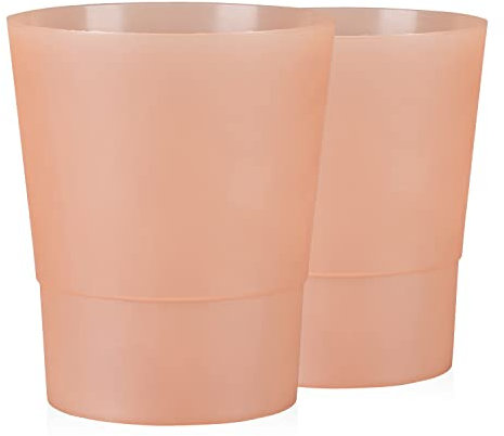 Tymar Orchideentopf Übertopf, 2er-Pack, transparent, Blumentopf, Blumenkübel für Orchidee, Pflanzentopf aus Kunststoff, Moderne, schlanke, Runde Form, OSSTO001 (Orange, ø 12 cm)