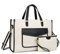 Missnine Borsa tote in tela per computer portatile da 15,6 pollici, borsa da lavoro casual con pochette, borsa a tracolla per computer, set da 2 pezzi, per viaggi, ufficio, università