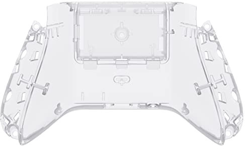 eXtremeRate Rückgehäuse Case für Xbox Series X/S Controller, DIY-Ersatz Backplate Shell & Batterieabdeckung Skin Cover Set für Xbox Core Controller Model 1914-Transparent