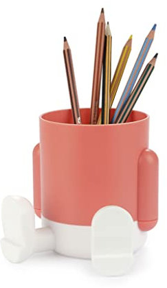Balvi Pot à Crayons Mr Sitty Couleur Rouge Design coloré et Original avec Deux Compartiments de Stock