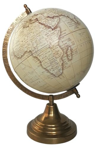 Deko Globus Antik Look Dekoration Maritim Weltkugel Atlas Karte -25 weiß gold