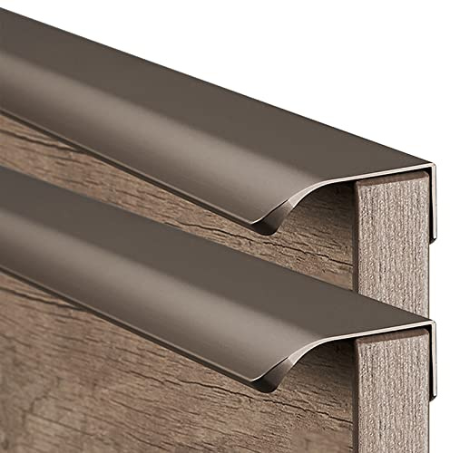 Tiradores Invisibles para Muebles 2 Tirador de Cocina Tiradores Largos para Puerta de Armario Manijas de Cajón de Aleación de Aluminio, Marrón (Length 600mm)