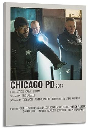 FCYYDS Chicago Pd Poster auf Leinwand, Wandkunstdruck, ästhetische Raumdekoration, Heimbüro-Dekoration, 60 x 90 cm, Rahmenstil
