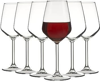 Pasabahce Allegra Weinglas, 350 cc, 6er-Set, Premium-Kristallgläser für Weinliebhaber, Rotwein, Weißwein