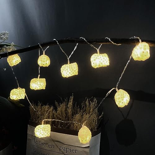 Riaxuebiy Niedlich Schafform Lichterkette,Weiß Schafe Nachtlicht, Kleines Lamm Feenlampe für Kinderzimmer Halloween Weihnachts Klassenzimmer Geburtstag Ostern Dekoration (1.65M/10LLEDs)
