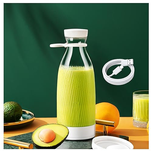 Mini Blender Electrique, 500 Ml, Conception à 6 Lames Mixeurs, Recharge Usb Portable Sans Fil Gourde Blender, Pour Jus Frais, Smoothies Et Shakes,White