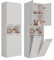 VBChome Hochschrank 60 x 30 x 174 cm Weiß Standschrank 4 Türen 3 Fächer 2 Badezimmerkorb Wäschekorb Badschrank Badmöbel Standschrank Badezimmerschrank Badregal Weiß mit 1 offenem Fach