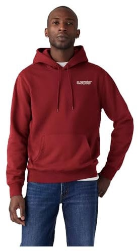Levi's Standard Graphic Sweatshirt Sudadera con capucha, Rope Batwing Chocolate Truffle, S Hombre