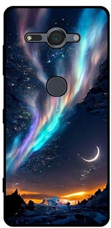 KARTXITAI Hülle Kompatibel mit Sony Xperia XZ2 Compact, Stoßfeste Schutzhülle mit Weiche Silikon Bumper Case Handyhülle Anti-Kratzt Leichtes Matt Finish Rückseite - Aurora Borealis