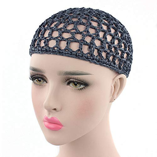 BYUTFA Damen Netz-Haarnetz, Häkelmütze, einfarbig, Snood, Schlaf-Nacht-Abdeckung, Turban