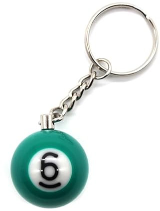 BILMAG Schlüsselanhänger Billard Billardkugel Nr. 1-15, 25mm Pool (Nr.6)
